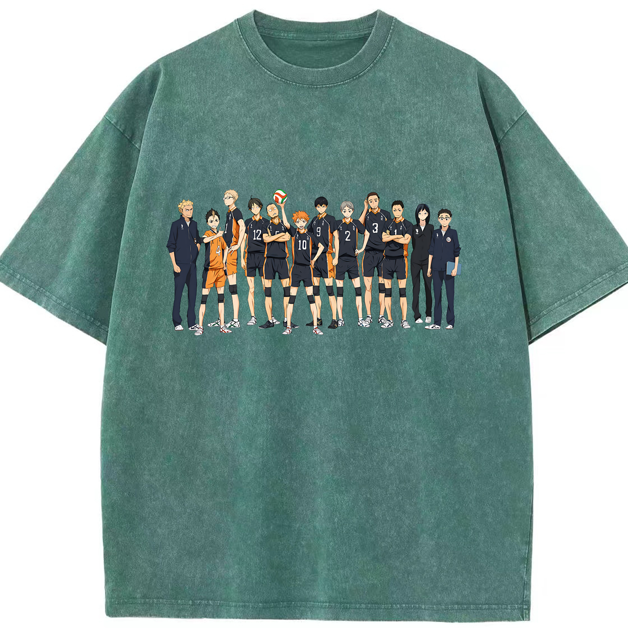 （画像用） ハイキュー!! Haikyu!! 綿100% ヴィンテージ風 半袖Tシャツ（フロントプリント）
